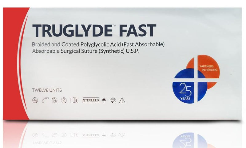 Fast absorbing braided and coated polyglycolic acid suture