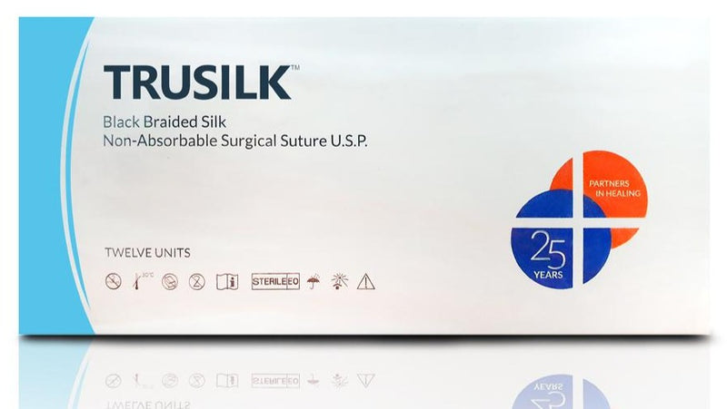Black braided, non-absorbable silk suture for optimum knot security