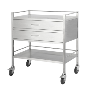 Instrument Trolly (Ss)Two Shelf with Two Drawer